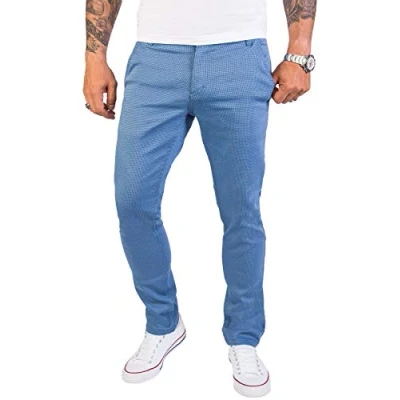 Abbildung von Rock Creek Herren Chino Hose Slim Fit Business Hosen Chinohose Stoffhose Chinos für Männer Casual Elegante RC 2154 Himmelblau W30 L34