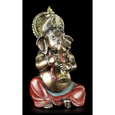 Abbildung von Kleine Ganesha Figur musizierend mit Shehnai