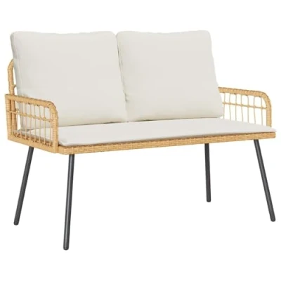 Abbildung von vidaXL Gartenstuhl Gartenbank Natur 114x64x78 cm Poly Rattan (1 St)