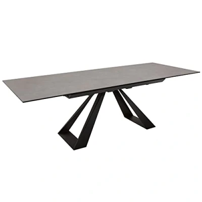 Abbildung von riess ambiente Esstisch CONCORD 180 230cm anthrazit / schwarz (Einzelartikel, 1 St), Keramik · Glas Metall ausziehbar Industrial