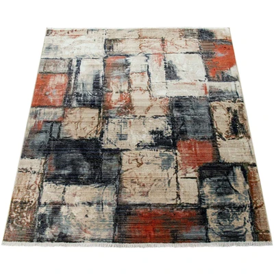 Abbildung von Paco Home Teppich &quot;Sena 452&quot;, rechteckig, Kurzflor, modernes abstraktes Design, mit Fransen