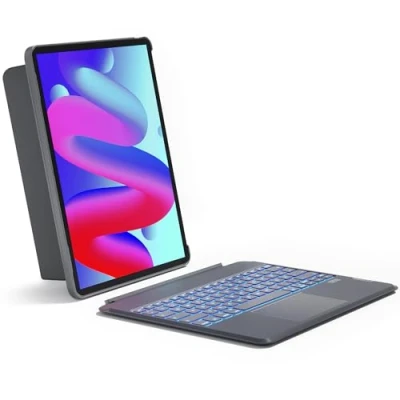 Abbildung von Inateck für iPad Air 2024, Pro 10.9/11/12.9/13 Zoll Tastatur (Hoch /Querformat Ständer, mit Touchpad, 7 Farbiger beleuchtung)