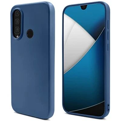 Abbildung von Moozy Lifestyle. Hülle für Huawei P30 Lite, Mitternachtsblau Silikon Handyhülle Schutzhülle mit Mattem Finish und Weichem Mikrofaserfutter