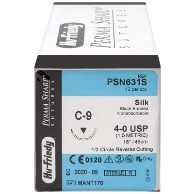 Abbildung von Perma Sharp Nahtmaterial Seide 4/0 C 9 12 Stück