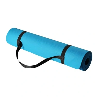 Abbildung von Amazon Basics Trainings /Yogamatte mit Tragegurt, 0.6 cm dick, aus thermoplastischem Elastomer (TPE), Aqua