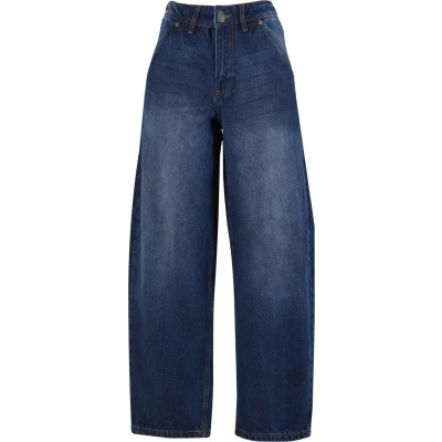 Abbildung von Urban Classics Tapered Baggy Jeans Straight Leg, Damen, Größe: 26, New dark blue washed