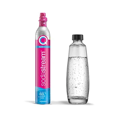 Abbildung von SodaStream Wassersprudler &quot;QC Reservepack&quot;, (Set, 2 tlg.), 1x Quick Connect CO2 Zylinder (Ergiebigkeit: 60L), 1L Glasflasche