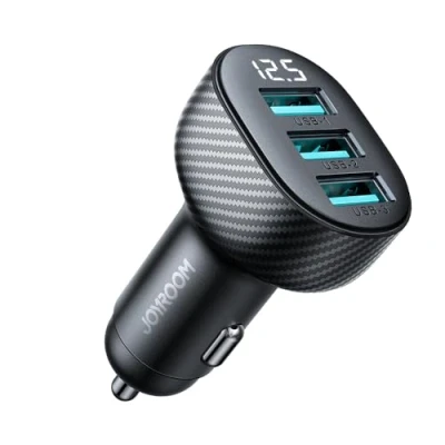 Abbildung von 3,4A Autoladegerät mit 3x USB A Display Schwarz