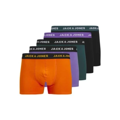 Abbildung von Jack &amp; Jones Jacben Trunks 5 PACK Panties, Herren, Größe: XXL, Black/deep teal/flame orange/purple opulence
