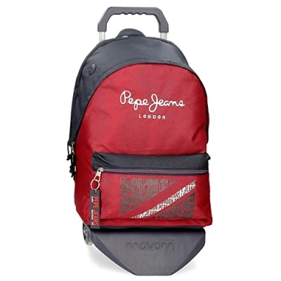 Abbildung von Pepe Jeans Clark Laptop Rucksack mit zwei Fächern und Trolley, 15,6 Zoll, Rot, 31 x 44 15 cm, Polyester, 23,87 l