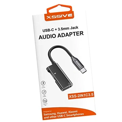 Abbildung von XSSIVE 2in1 Type C USB Adapter auf Aux 3.5mm und zum Laden XSS 2IN1C3.5