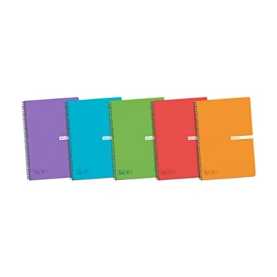 Abbildung von Enri 400073981 5er Pack Notizbücher Spirale, Deckel Kunststoff transluzent, 4. / 155 x 215 mm