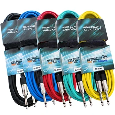 Abbildung von keepdrum GC 004 5x Mono Klinkenkabel Instrumentenkabel 6m Farben Set