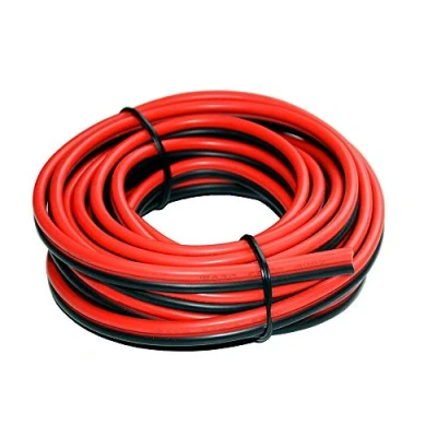 Abbildung von 12 AWG Silikon Elektrokabel 20 Meter [Schwarz 10 m Rot m] 2 Leiter Parallele Drahtleitung Weich und flexibel 3,3 mm² Einhaken Sauerstofffreie Litzen Verzinnter Kupferdraht TUOFENG