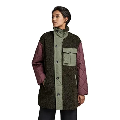 Abbildung von G STAR RAW Damen Teddy Mix Jacke, Grau (asfalt D22042 C454 995), XS