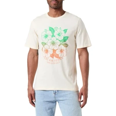 Abbildung von JACK&amp;JONES Herren JORARUBA Tee SS Crew Neck 1 FST T Shirt, Buttercream, XS