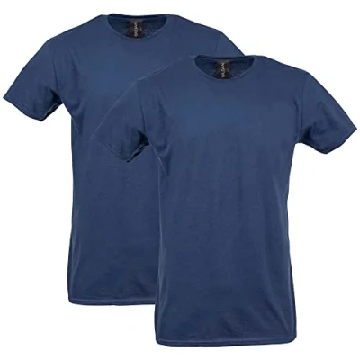 Abbildung von Gildan Herren Tailliertes Baumwoll T Shirt, 2er Pack Hemd, Navy, 3XL