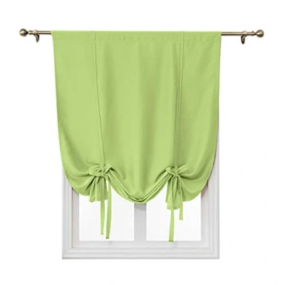 Abbildung von ele ELEOPTION Binden Fenster Vorhänge, Einfarbige Kurze Gardinen,Landhaus Raffrollo Roman Vorhang für Balkon Schlafzimmer Wohnzimmer Küche (Grün, 80 x 120 cm)