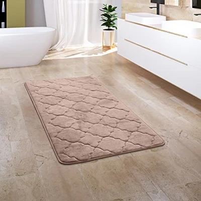 Abbildung von Badematte Corby 251 Paco Home, Höhe 13 mm, rutschhemmend beschichtet, fußbodenheizungsgeeignet, Polyester, rechteckig, Badteppich, Ornamente, Hoch Tief Effekt, Memory Foam Effekt