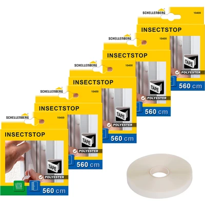 Abbildung von SCHELLENBERG Klett Klebeband &quot;10400 Befestigungsband semi transparent&quot;, für Fliegengitter, 5,6 m, selbstklebend, 10400