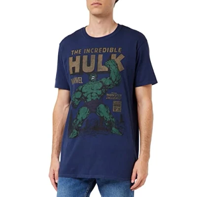 Abbildung von Marvel Herren Hulk Rage T Shirt, Blau (Navy Navy), L EU