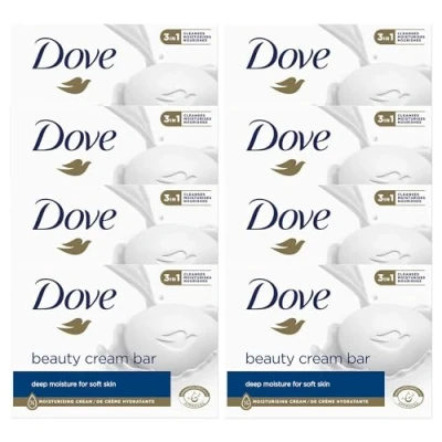 Abbildung von Dove / UNILEVER Gesichtsseife Beauty Cream Bar reinigt, spendet Feuchtigkeit und pflegt, 90 g, 8 tlg., sulfatfreie Badeseife für weiche geschmeidige Haut g