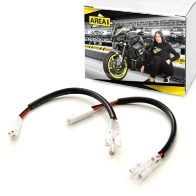 Abbildung von Area1 Motorrad LED Blinker Adapter Kabel Stecker (2 Stück) (kompatibel mit Hon da (3 Leitungen))