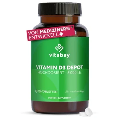 Abbildung von Vitabay Vitamin D3 10000 I.E. + K2 200 mcg Depot Tabletten 180 St