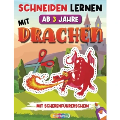 Abbildung von Schneiden Lernen ab 3 Jahre mit Drachen: Drachen Bastelbuch für Jungen und Mädchen Ideales Übungsheft Kindergarten, Vorschule Grundschule