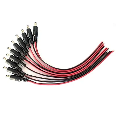 Abbildung von Liwinting 10pcs Maennlich DC Power Pigtail Kabel Männlich Stecker und Weiblich Buchse 5.5 X 2.1mm 18AWG Stromkabel Pigtail, für CCTV Sicherheit Kamera Jack Steckeradapter
