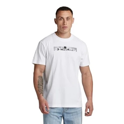 Abbildung von G STAR RAW Herren Flight Deck Back Graphic Loose T Shirt, Weiß (white D24425 C336 110), S