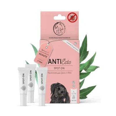 Abbildung von Annimally Floh und Zeckenschutz Spot ON für Hunde Effektives Zeckenmittel Hunde, 3 Monate Langzeitschutz Flohmittel &amp; (20 30kg)