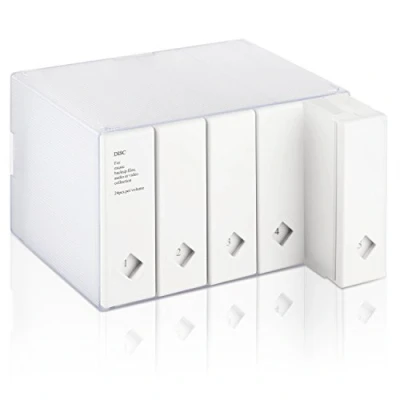 Abbildung von AhfuLife CD/DVD/Blu ray Aufbewahrung Boxen Farbenfrohe, DVD Box Platzsparende Transport Hüllen, CD Hüllen für Auto und Zuhause bis zu 120 Discs Ideal Geschenke (Weiß)