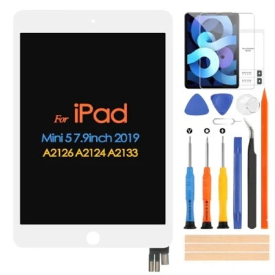 Abbildung von für iPad Mini 5 7.9 LCD Display, 2019 A2126 A2124 A2133 A2125 Bildschirm Touchscreen Digitazer Assembly Ersatz mit Reparatur Kit (Weiß)