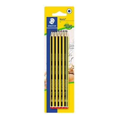 Abbildung von STAEDTLER Bleistift Noris 120, Made from Upcycled Wood, Härtegrad HB, Rutschfeste Soft Oberfläche, hohe Buchfestigkeit, Qualität in Germany, Blisterkarte mit 10 Stück, 120 2 BK10