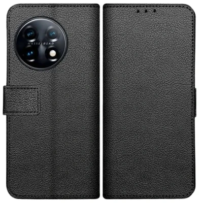 Abbildung von Just in Case Pu Leder Book Hülle Schwarz OnePlus 11