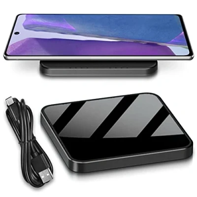 Abbildung von QI Wireless Induktive 15W Ladestation kompatibel mit Samsung Galaxy S25 S24 S23 S22 S21 S20 S10 Drahtloses Universal Ladegerät Kabelloser Charger, Smartphone:Samsung Plus Ultra FE