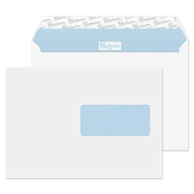 Abbildung von Blake Premium Office 34236FR Briefumschläge Haftklebung französische Fenster Ultra Weiß C5 162 x 229 mm 120g/m² 500 Stück