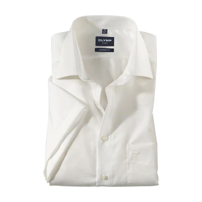Abbildung von OLYMP Luxor modern fit Hemd Halbarm mit New Kent Kragen Popeline beige Gr. 37