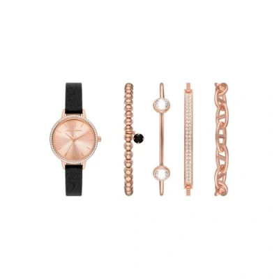 Abbildung von Skechers Quarzuhr ELEVATED GLITZ SET, (Set, 5 tlg., mit 4 Schmuckarmbändern), Armbanduhr, Damenuhr, Ideal auch als Geschenk, analog, Glassteine