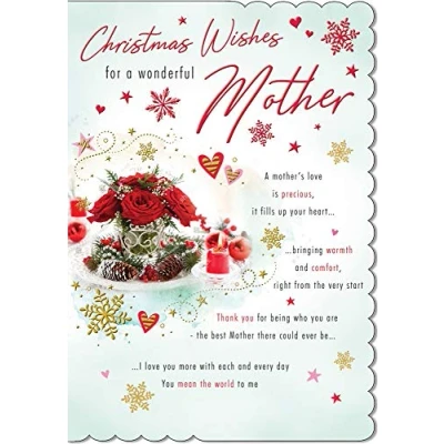 Abbildung von Piccadilly Greetings Foto Weihnachtskarte für Mutter, 22,9 x 15,2 cm