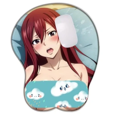Abbildung von PUrar Fairy Tail Erza Scarlet Anime 3D Mauspad aus weichem Silikon für Büro Spiele, Bürozubehör, mit Handgelenkstütze