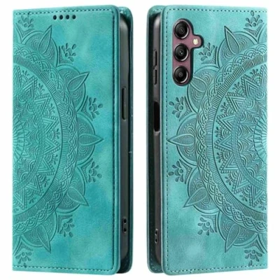 Abbildung von CoverKingz Handyhülle für Samsung Galaxy S24 FE Handytasche mit Kartenfach Standfunktion Cover Handy Hülle klappbar Motiv Mandala Grün