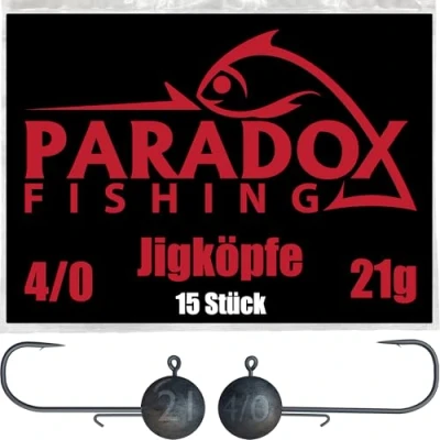 Abbildung von Paradox Fishing Jigköpfe Set 15x 21g 4/0 I Jig Köpfe Gummifisch mit Jighead für Gummifische Barsch Hecht Zander Angelzubehör