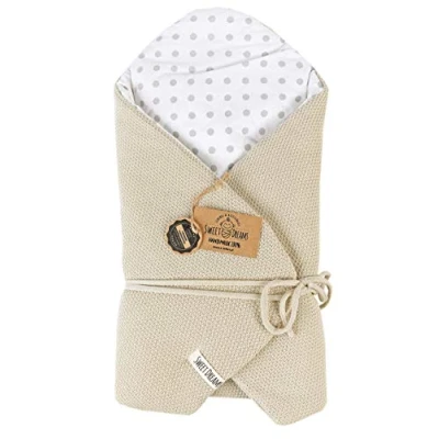 Abbildung von SweetDreams Baby Einschlagdecke, Schlafsack, Wickeldecke für Neugeborene und Kleinkinder, Baumwolle 0 12 Monate, super weich, 75 x cm (1024) (Beige/Dots)