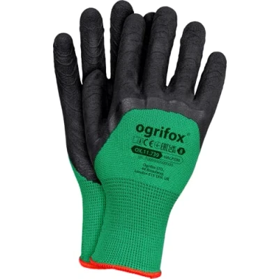 Abbildung von Ogrifox Latexhandschuhe, Schutzhandschuhe, Arbeitshandschuhe Ox.11.739 Halfom, Grün Schwarz, 10 Größe, 240 Paar