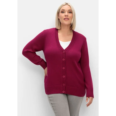 Abbildung von Sheego Strickjacke, Damen, Größe: 44, Fuchsia