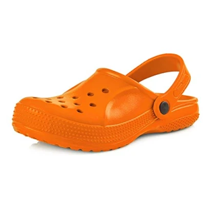 Abbildung von Ladeheid Clogs Kinder Schuhe für Mädchen und Jungen leichte Gartenclogs Gartenschuhe KL055 (Orange, 27 EU)