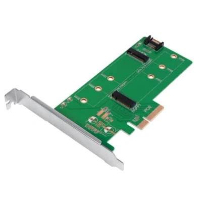 Abbildung von LogiLink PC0083 Dual M.2 (NGFF) PCIe SATA SSD zu (SATA III 6Gbps) und (PCIe 3.0 x4) Adapter