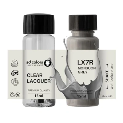 Abbildung von SD COLORS Monsoon Grey LX7R Lackreparaturfarbe, 15 ML, Farbcode LX7R, Monsungrau